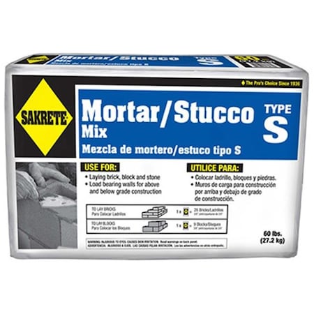 Sakrete Sakrete 65300024-RDC04 60 lbs. Type S High Strength Mortar Mix 314864